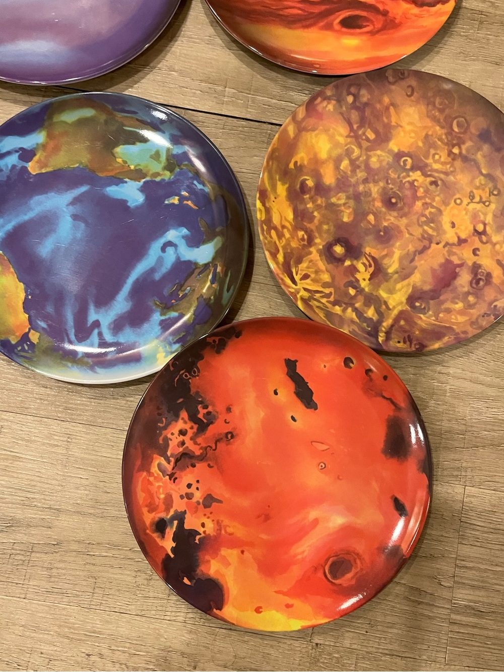 Melamine 10” Solar System Space Planet Plates Unemployed Philosophers Guild - Picture 2 of 6